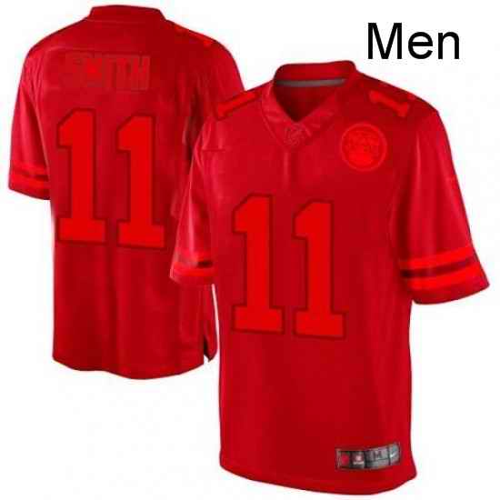 Men Nike Kansas City Chiefs 11 Alex Smith Red Drenched Limited NFL Jersey